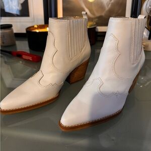 Sam Edelman White Leather Ankle Booties